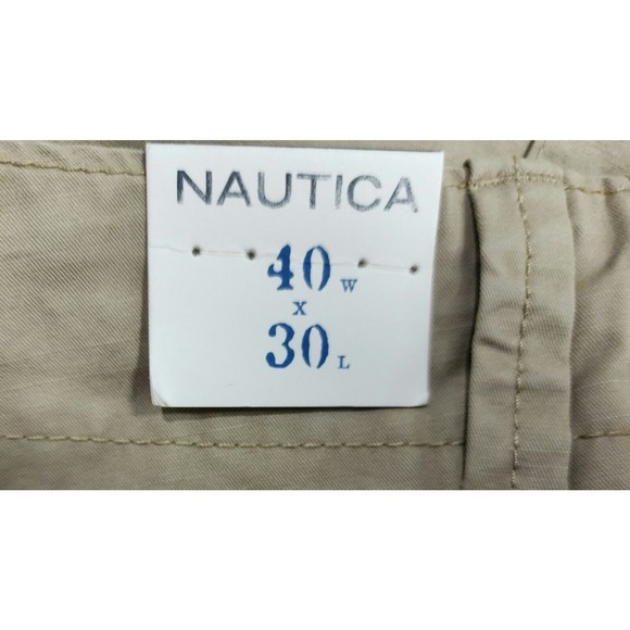 NWT Nautica Mens Cargo Pants Beige Beach-Sand Adjustable Waist & Hem Size 40x30 - Picture 9 of 16